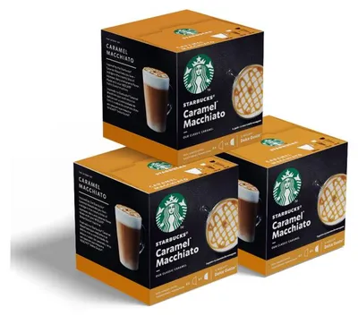 Produktbild von Kaffeekapseln geeignet für Dolce Gusto®-Set Starbucks Caramel Macchiato, 3 x 6 + 6 Stk.