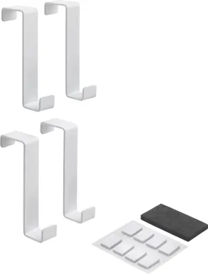 Produktbild von Metaltex 299752000 Türhaken 4er Set weiß, für Türstärken 1,6 cm und 2,2 cm geeignet