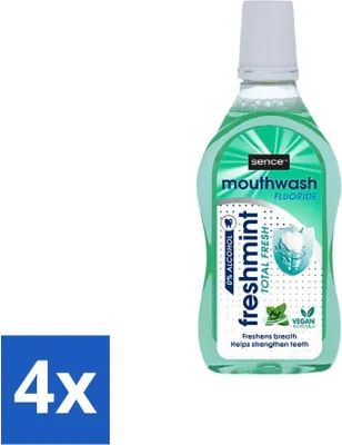 Produktbild von Sence - Fresh Freshmint - Mundwasser - Frisch & Minzig - 500 ml - Vorteilspack - 4 Stücke