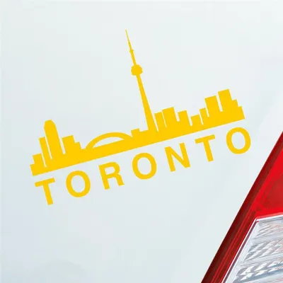Produktbild von Auto Aufkleber Toronto Stadt City USA Kalifornien State 14x10 cm Gelb Sticker Heckscheibenaufkleber