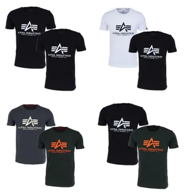 Obrázok produktu pre ALPHA INDUSTRIES BASIC T 2 PACK Pánske dvojbalenie trička, veľkosť:M, farba:09 White