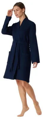 Image de Schiesser peignoir Essentials bleu foncé femme