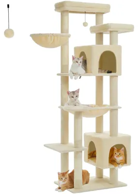 Produktbild von Katzenbaum – Kratzbaum – Katzenkletterwand – Kratzbäume aus Sisal – Katzenbaum – Hängematte – Katzenhaus