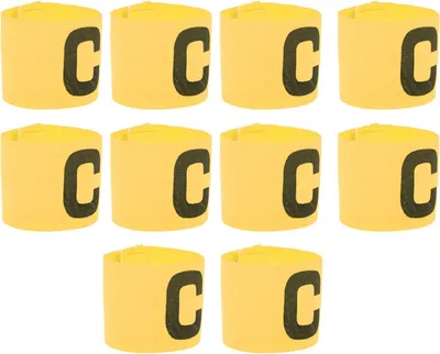 Produktbild von 10 Stück C‑Buchstaben‑Armbänder, elastische Sport‑Kapitänsbinden, gelb