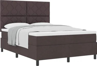 Produktbild von vidaXL Boxspringbett mit Matratze Dunkelbraun 140 x 200 cm Stoff