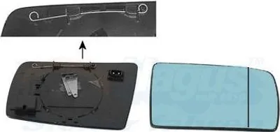 Produktbild von VAN WEZEL Spiegelglas Außenspiegel Rechts passend für MERCEDES-BENZ C-Klasse Limousine (W202) Blau Getönt Asphärisch Beheizbar 3031834