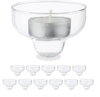 Obrázek produktu pro relaxdays držák na čajovou svíčku plovoucí sada 12 kusů