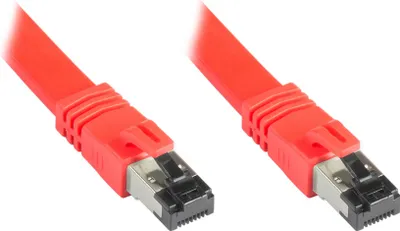 Produktbild von FLACH-Patchkabel Cat. 8.1, U/FTP, PiMF, halogenfrei (LSZH), 2000MHz, 40Gbit/s, rot, 15m, Good Connections®