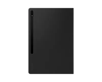 A black tablet case is shown against a white background.