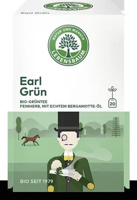 HERBATA ZIELONA EARL GRUN EKSPRESOWA BIO (20 x 1,5 g) 30 g - LEBENSBAUM