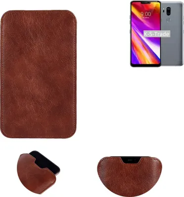 Produktbild von K-S-Trade Schutzhülle Handyhülle kompatibel mit LG Electronics G7 ThinQ Handytasche Kunstleder Sleeve in braun