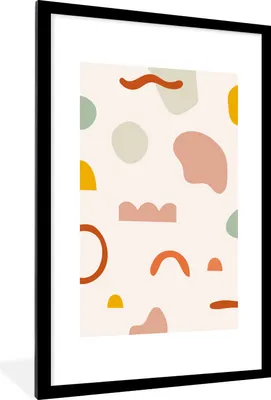 Produktbild von MuchoWow® Gerahmtes Poster Sommer - Muster - Farben 60x90 cm - Poster mit Schwarzem Bilderrahmen Wandposter Rahmen Foto Bilder - Dekoration - Wandposter Wohnzimmer - Hochwertig
