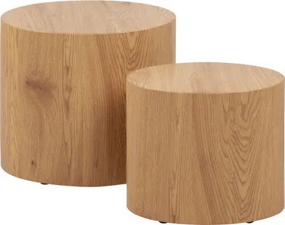 Image de Lisa Design Aeryn - lot de 2 tables basses - chêne naturel - 48 et 40 cm , Bois