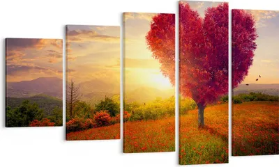 Produktbild von Bild auf Leinwand - Leinwandbild - Baum Wiese Blume - 100x60cm - Wand Bild - Wanddeko - Wandbilder - Leinwanddruck - Bilder - Kunstdruck - Wanddekoration - Leinwand bilder - Wandkunst - EG100x60-3790