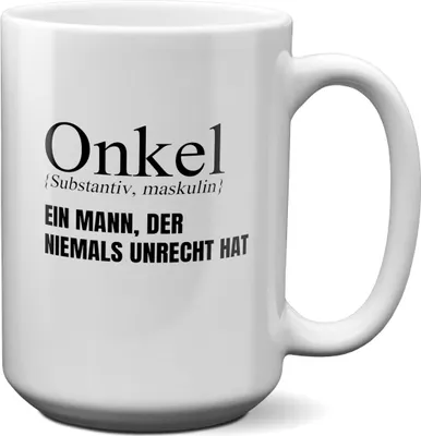 Produktbild von 22Feels XL Tasse Bester Onkel Geschenk Geburtstag Weihnachten Kaffeetasse Männer Lustig Haferl Vatertag Herrentag Geschenkidee Bürotasse