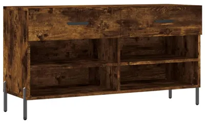 Obrázek produktu pro vidaXL Lavice na boty kouřový dub 102x35x55 cm odvozený výrobek ze dřeva