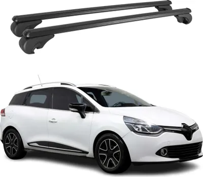 Image de Barres de toit Transversales pour Renault Clio Grandtour 2012-2019 Alu Noir