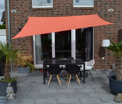 Obrázek produktu pro Čtyřúhelníková sluneční plachta 250 x 300 cm - terracotta/oranžová - voděodolná