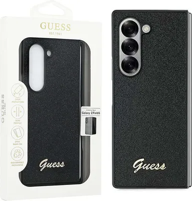 Produktbild von Guess GUHCZFD6HGGSHK Z Fold6 F956 black/black 4G Glitter Script Schutzhlle