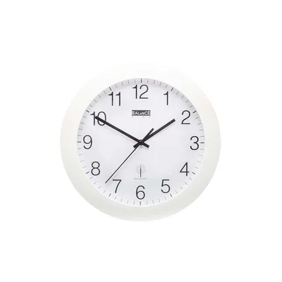 Obrázok produktu pre Rádiom ovládané nástenné hodiny 30 cm analógové biela/strieborná biela/strieborná