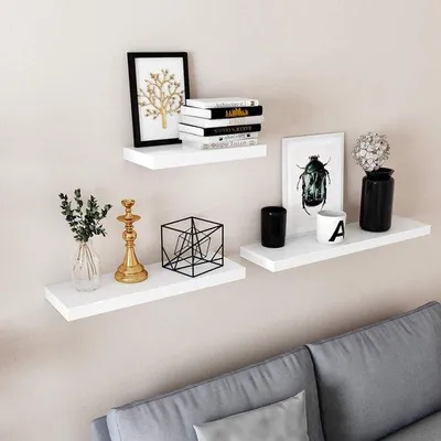 Produktbild von Famanu Wandregal schwebend - 40 x 20 x 3,8 cm, MDF, weiß