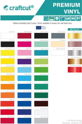 Produktbild von craftcut - Farbkarte Vinylfolien in matt