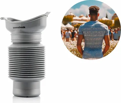 Obrázok produktu pre InnovaGoods® EASPEE Skladací prenosný pisoár, núdzový pisoár, zaťahovací prenosný pisoár na opakované použitie, prenosný pisoár pre mužov, ženy, deti, unisex, pisoár na kempovanie.