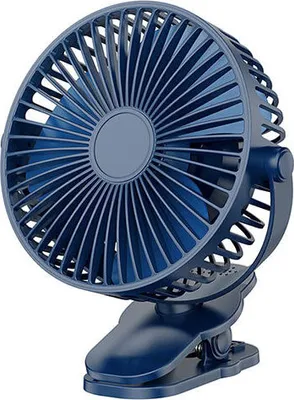 Produktbild von Kompakter tragbarer Mini Ventilator blau 3-Stufen USB Akku 16 cm
