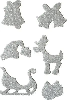Image de Autocollant HERMA MAGIC, motifs de Noël, feutre pailleté blanc, 1 feuille