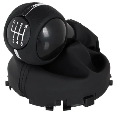 Image de MINI F55 2013 - Pommeau de levier de vitesses NOIR + soufflet avec cadre, 6 VITESSES