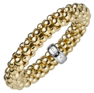 Produktbild von Ring Damenring Fingerring elastisch Himbeer Breite 4mm aus 585 Gold Gelbgold Innenumfang 60mm  Ø19.1mm