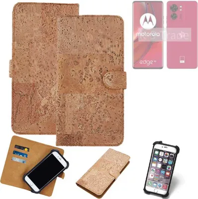 Produktbild von K-S-Trade Hülle kompatibel mit Motorola Edge 40  Kork Handyhülle Cover  Schutzhülle TPU Case Bumper in Hellbraun, (1x)