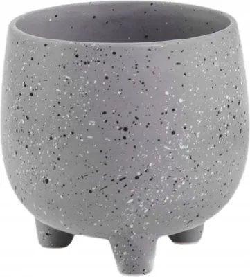 Obrázok produktu pre Keramický kvetináč na nožičkách 11,5 cm sivý