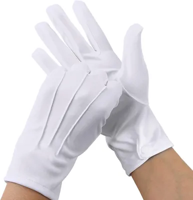 Imagen del producto de Guantes de nailon blancos, 2 pares, con cierre de botón, para ocasiones formales