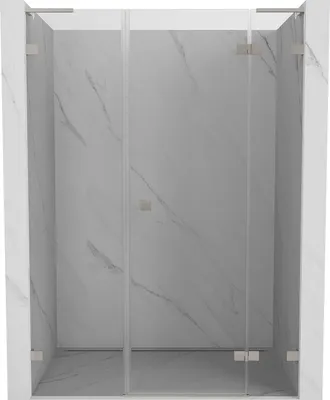 Image de Mexen Lunar L Porte de douche suspendue droite 120 cm, transparente, nickel brossé - 834SL-120-050-97-00-P