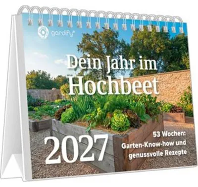 Imagen del producto de Tu año en el huerto elevado en 2027: Calendario de escritorio semanal de 23x17 cm con 53 consejos, recetas e ideas para el cultivo