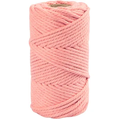 Zdjęcie produktu dla Sznurek do makramy, różowy, L 55 m, D 4 mm, 330 g/ 1 rolka