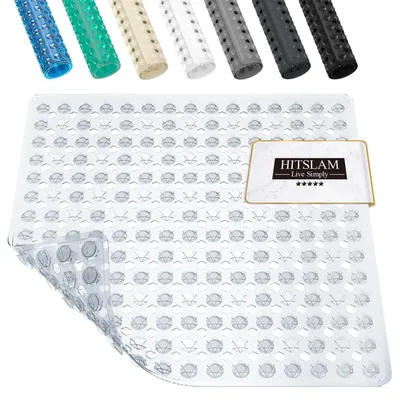 Immagine prodotto di Tappetino antiscivolo per doccia, 53x53 cm, quadrato, trasparente, in PVC, resistente alla muffa, lavabile in lavatrice