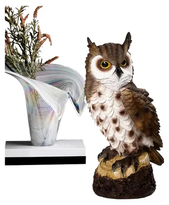 Produktbild von Eulen Skulptur, Realistische Deko Figur aus Harz für Innen und Außen
