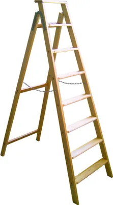 Produktbild von Holz Putzbrettleiter 4,21m Arbeitshöhe mit 11 Stufen