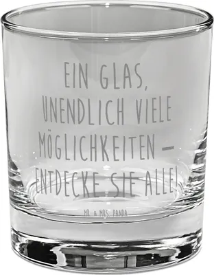 Produktbild von Mr. & Mrs. Panda Cocktailglas Spruch Glas der Möglichkeiten - Transparent - Geschenk, Vielfalt, für Gin, Kreativität, gravur, Tumbler, handgefertigte Produkte, Geschenke
