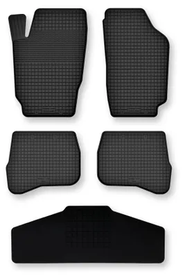 Image de Tapis de sol en caoutchouc + tunnel pour Jeep Grand Cherokee XJ 1992-1998 – 5 pièces, noirs, semi-universel, adapté