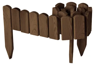 Produktbild von Garronda Beeteinfassung Holz Rollzaun Gartenzaun imprägniert Flexibler Rollborder Rasenkante  Länge: 100 cm (Dunkelbraun, Höhe: 10 cm)