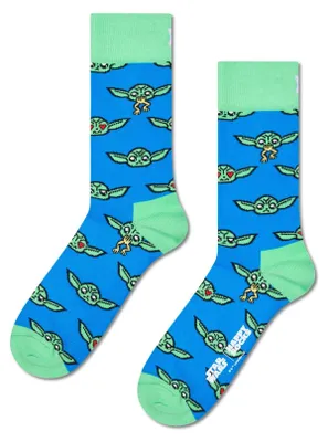 Produktbild von Happy Socks STAR WARS™ Grogu Mood Baumwolle Socken Damen Herren Blau Grün 36-40 – STAR WARS Grogu Mood