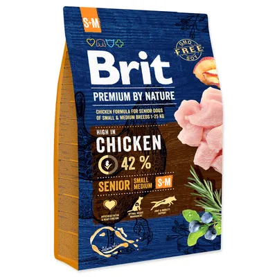 Obrázok produktu pre Granule pre psov Brit Premium by Nature Senior S+M 3 kg