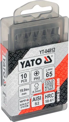 Produktbild von YATO Schrauberbit-Satz YT-04812 65mm Werkzeugstahl