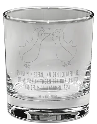 Produktbild von Mr. & Mrs. Panda Tumbler Pinguin Liebe - Transparent - Geschenk, Whiskey, Liebesspruch, Whiskyglas, Freundin, Vertraut, Bourbon Glas, Love, Liebesbeweis, Old Fashioned
