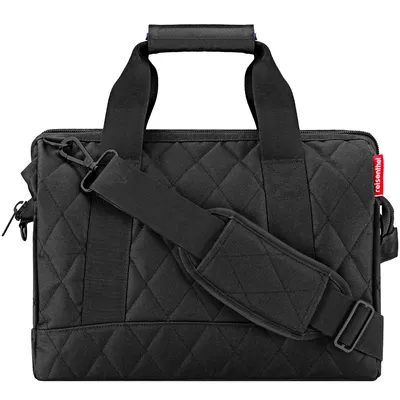 Produktbild von reisenthel allrounder M Reisetasche, rhombus schwarz, aus recyceltem PET-Polyester, mit Reißverschluss und Metallbügel im Doktortaschen-Prinzip, 6 Innenfächer, bordgepäcktauglich, 18 L, 40 x 24 x 33,5 cm, 0,83 kg