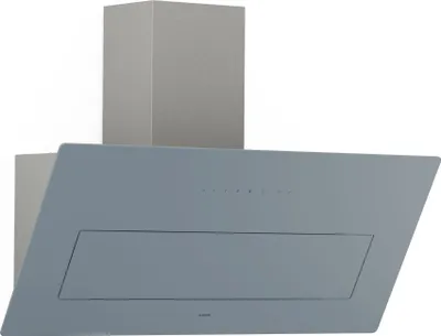 A modern kitchen range hood is shown against a white background.