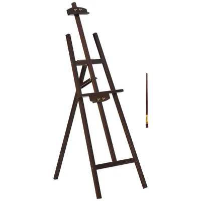Image de HOMCOM Chevalet d'artiste sur pieds dim. 51,5L x 71,5l x 134,5H cm inclinaison réglable 90° max. bois de pin
